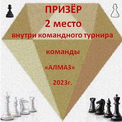 внутри командный турнир 2023г. команды «Алмаз»
2 место